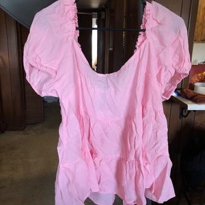 🌸Pink puff sleeve babydoll top🌸